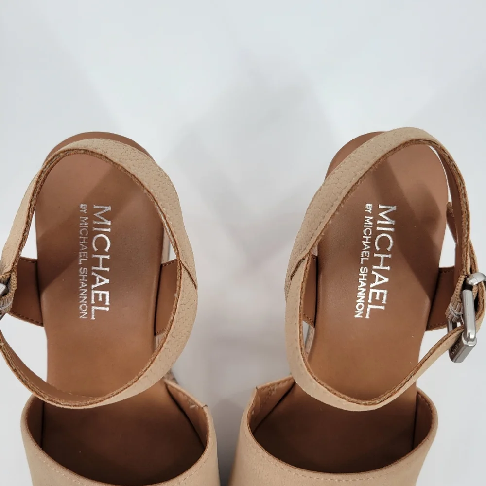 Michael by Michael Shannon Tan Nude Wedge Shoes Women's Size 7